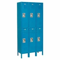 Global Industrial™ Infinity® 2-Tier 2 Door Locker, 12"Wx15"Dx36"H, Blue, Assembled -Deals Lockers Store 254123BL 2
