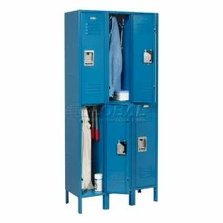Global Industrial™ Infinity® 2-Tier 6 Door Locker, 12"Wx18"Dx36"H, Blue, Unassembled -Deals Lockers Store 254123BL 09