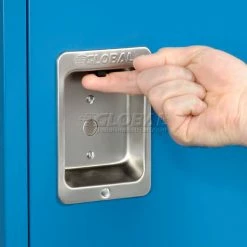 Global Industrial™ Infinity® 2-Tier 6 Door Locker, 12"Wx18"Dx36"H, Blue, Unassembled -Deals Lockers Store 254123BL 11 1