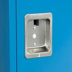 Global Industrial™ Infinity® 2-Tier 2 Door Locker, 12"Wx15"Dx36"H, Blue, Assembled -Deals Lockers Store 254123BL 12 1 2