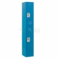 Global Industrial™ Infinity® 2-Tier 2 Door Locker, 12"Wx12"Dx36"H, Blue, Unassembled -Deals Lockers Store 254123BL 28
