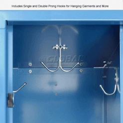 Global Industrial™ Infinity® 2-Tier 2 Door Locker, 12"Wx15"Dx36"H, Blue, Assembled -Deals Lockers Store 254123BL 3wco 2