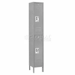 Global Industrial™ Infinity® 2-Tier 2 Door Locker, 12"Wx18"Dx36"H, Gray, Assembled