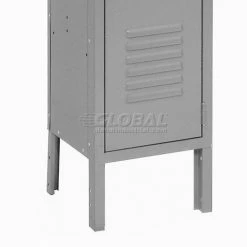 Global Industrial™ Infinity® 2-Tier 2 Door Locker, 12"Wx18"Dx36"H, Gray, Assembled -Deals Lockers Store 254123GY 09