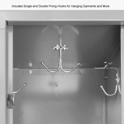 Global Industrial™ Infinity® 2-Tier 2 Door Locker, 12"Wx18"Dx36"H, Gray, Assembled -Deals Lockers Store 254123GY 3wco