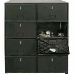 United Visual Products 8 Door Cell Phone Locker With Combo Locks, 22"Wx16"Dx26"H, Black, Assembled