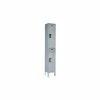Hallowell® 2-Tier 2 Door Maintenance-Free Quiet Locker, 12"Wx12"Dx36"H, Gray, Unassembled -Deals Lockers Store 30032608