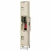 Hallowell® 3-Tier 3 Door Maintenance-Free Quiet Locker, 12"Wx12"Dx24"H, Tan, Unassembled -Deals Lockers Store 30032621