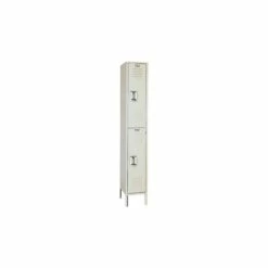 Lyon® 2-Tier 2 Door Locker, Recessed Handle, 12"W x 12"D x 36"H, Putty, Assembled