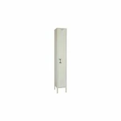 Lyon® 1-Tier 1 Door Locker, Recessed Handle, 12"W x 12"D x 60"H, Putty, Unassembled