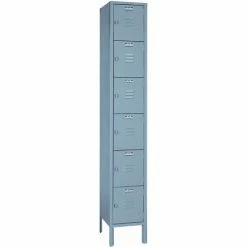 Lyon® 6-Tier 1 Door Locker, Hasp Handle, 12"W x 12"D x 12"H, Gray, Unassembled