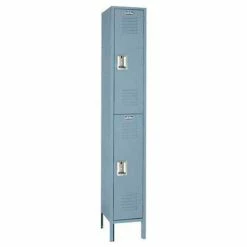 Lyon® 2-Tier 2 Door Locker, Recessed Handle, 15"W x 15"D x 36"H, Gray, Unassembled