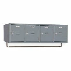 Lyon® 1-Tier 4 Door Locker, Wall Mount, Hasp Handle, 12"Wx18"Dx12"H, Gray, Unassembled