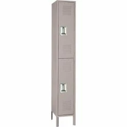 Lyon® 2-Tier 2 Door Locker, Recessed Handle, 12"W x 12"D x 30"H, Putty, Assembled