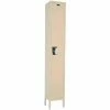Hallowell® 1-Tier 1 Door Maintenance-Free Quiet Locker, 12"Wx12"Dx72"H, Tan, Assembled -Deals Lockers Store 30033575