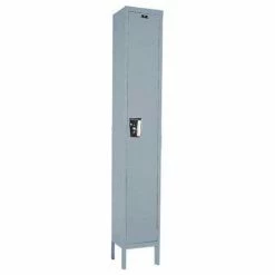 Hallowell® 1-Tier 1 Door Maintenance-Free Quiet Locker, 18"Wx18"Dx72"H, Dark Gray, Assembled