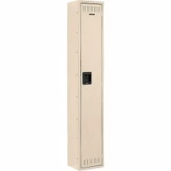 Tennsco® 1-Tier 1 Door Locker, Recessed Handle, 12"W x 18"D x 72"H, Sand, Assembled