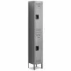 Tennsco® 2-Tier 2 Door Locker w/Legs, Recessed Handle, 12"Wx12"Dx36"H, Gray, Assembled