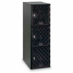 United Visual Products 3 Door Modular Box Locker W/Hasp Lock,11-1/2"Wx18"Dx38"H, Clear, Assembled