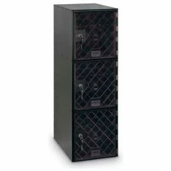 United Visual Products 3 Door Modular Box Locker W/Keyed Lock, 11-1/2"Wx18"Dx38"H, Clear, Assembled