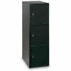 United Visual Products 3 Door Modular Box Locker W/Combo Lock, 11-1/2"Wx18"Dx38"H, Black, Assembled -Deals Lockers Store 30136420