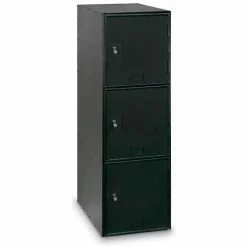 United Visual Products 3 Door Modular Box Locker W/Combo Lock, 11-1/2"Wx18"Dx38"H, Black, Assembled