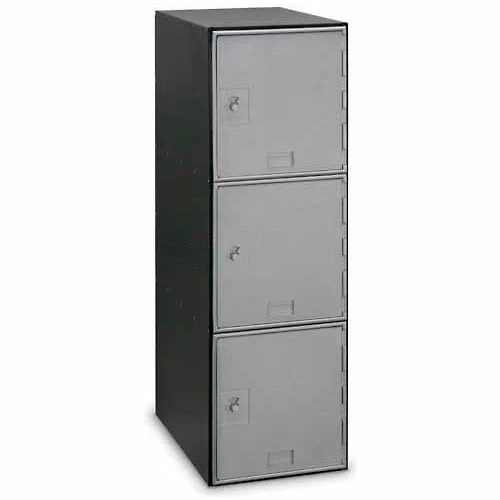 United Visual Products 3 Door Modular Box Locker W/Combo Lock, 11-1/2"Wx18"Dx38"H, Silver, Assembled 3 United Visual Products 3 Door Modular Box Locker W/Combo Lock, 11-1/2"Wx18"Dx38"H, Silver, Assembled
