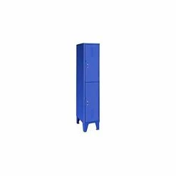 Global Industrial™ 2-Tier 2 Door Locker, 18"W x 18"D x 72"H, Blue, All-Welded