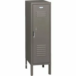 Penco® Vanguard™ 1-Tier 1 Door Locker, 12"W x 18"D x 48-1/2"H, Gray, Unassembled