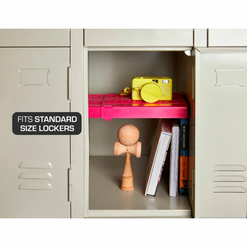 LockerMate Adjust-A-Shelf School Locker Shelf, Pink 4 LockerMate Adjust-A-Shelf School Locker Shelf, Pink - Image 2