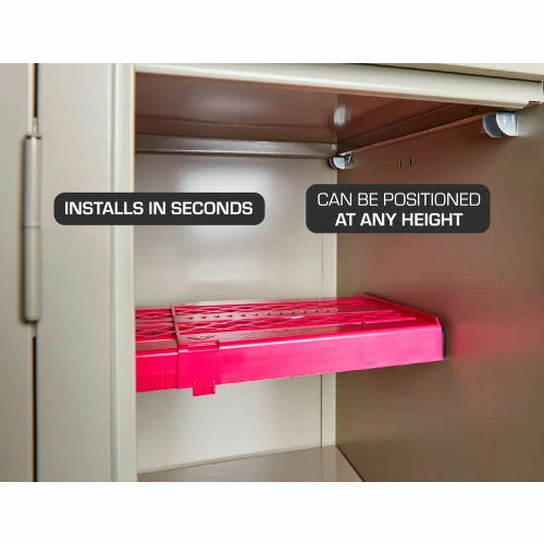 LockerMate Adjust-A-Shelf School Locker Shelf, Pink 5 LockerMate Adjust-A-Shelf School Locker Shelf, Pink - Image 3