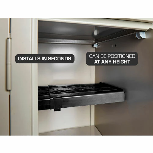 LockerMate Adjust-A-Shelf School Locker Shelf, Black 5 LockerMate Adjust-A-Shelf School Locker Shelf, Black - Image 3