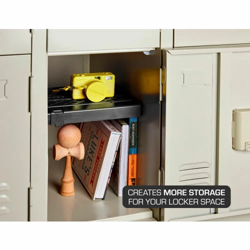 LockerMate Adjust-A-Shelf School Locker Shelf, Black 3 LockerMate Adjust-A-Shelf School Locker Shelf, Black