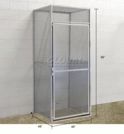 Hallowell Single Tier Bulk Tenant Storage Locker, 48"Wx48"Dx90"H, Dark Gray, Unassembled -Deals Lockers Store 442665 dim