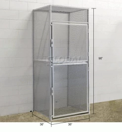 Hallowell Double Tier Bulk Tenant Storage Locker, 36"Wx36"Dx90"H, Dark Gray, Unassembled -Deals Lockers Store 442669 dim