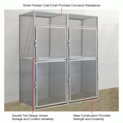 Hallowell BSL363690-R-2A-HG Bulk Tenant Storage Locker Double Tier Add-On 36x36x45 - Dark Gray -Deals Lockers Store 442670IN 1wco