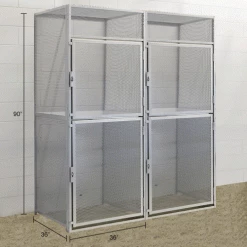 Hallowell BSL363690-R-2A-HG Bulk Tenant Storage Locker Double Tier Add-On 36x36x45 - Dark Gray -Deals Lockers Store 442670IN dim