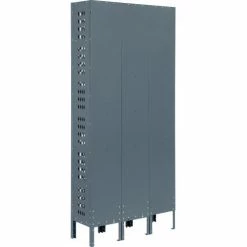 Global Industrial™ Infinity® 1-Tier 3 Door Ventilated Locker, 12"Wx12"Dx72"H, Unassembled -Deals Lockers Store 493144GY 04 2