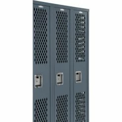 Global Industrial™ Infinity® 1-Tier 3 Door Ventilated Locker, 12"Wx12"Dx72"H, Unassembled -Deals Lockers Store 493144GY 08 2