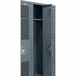 Global Industrial™ Infinity® 1-Tier 3 Door Ventilated Locker, 12"Wx12"Dx72"H, Unassembled -Deals Lockers Store 493144GY 09 2
