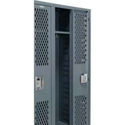 Global Industrial™ Infinity® 1-Tier 3 Door Ventilated Locker, 12"Wx12"Dx72"H, Assembled -Deals Lockers Store 493144GY 10