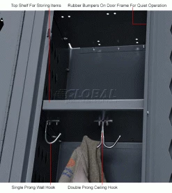 Global Industrial™ Infinity® 1-Tier 3 Door Ventilated Locker, 12"Wx12"Dx72"H, Unassembled -Deals Lockers Store 493144GY 2wco