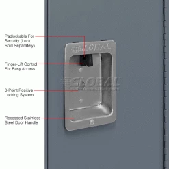 Global Industrial™ Infinity® 1-Tier 3 Door Ventilated Locker, 12"Wx12"Dx72"H, Unassembled -Deals Lockers Store 493144GY 3wco