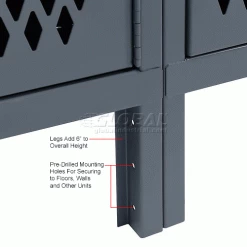 Global Industrial™ Infinity® 1-Tier 3 Door Ventilated Locker, 12"Wx12"Dx72"H, Unassembled -Deals Lockers Store 493144GY 4wco