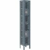 Global Industrial™ Infinity® 2-Tier 2 Door Ventilated Locker, 12"Wx12"Dx36"H, Assembled -Deals Lockers Store 493146GY