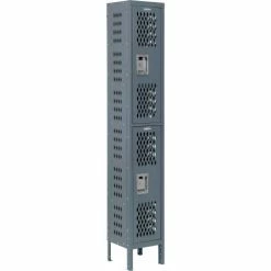 Global Industrial™ Infinity® 2-Tier 2 Door Ventilated Locker, 12"Wx12"Dx36"H, Assembled