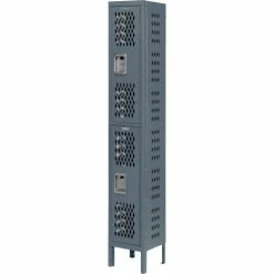 Global Industrial™ Infinity® 2-Tier 2 Door Ventilated Locker, 12"Wx12"Dx36"H, Assembled -Deals Lockers Store 493146GY 06