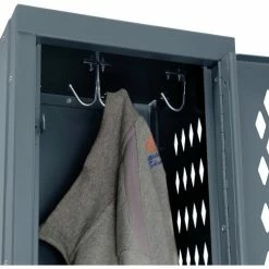 Global Industrial™ Infinity® 2-Tier 2 Door Ventilated Locker, 12"Wx12"Dx36"H, Assembled -Deals Lockers Store 493146GY 16