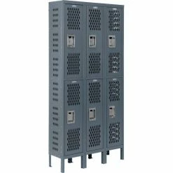 Global Industrial™ Infinity® 2-Tier 6 Door Ventilated Locker, 12"Wx15"Dx36"H, Unassembled