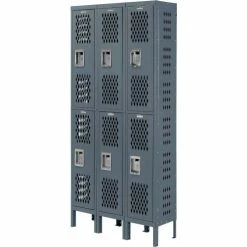 Global Industrial™ Infinity® 2-Tier 6 Door Ventilated Locker, 12"Wx12"Dx36"H, Unassembled -Deals Lockers Store 493149GY 06